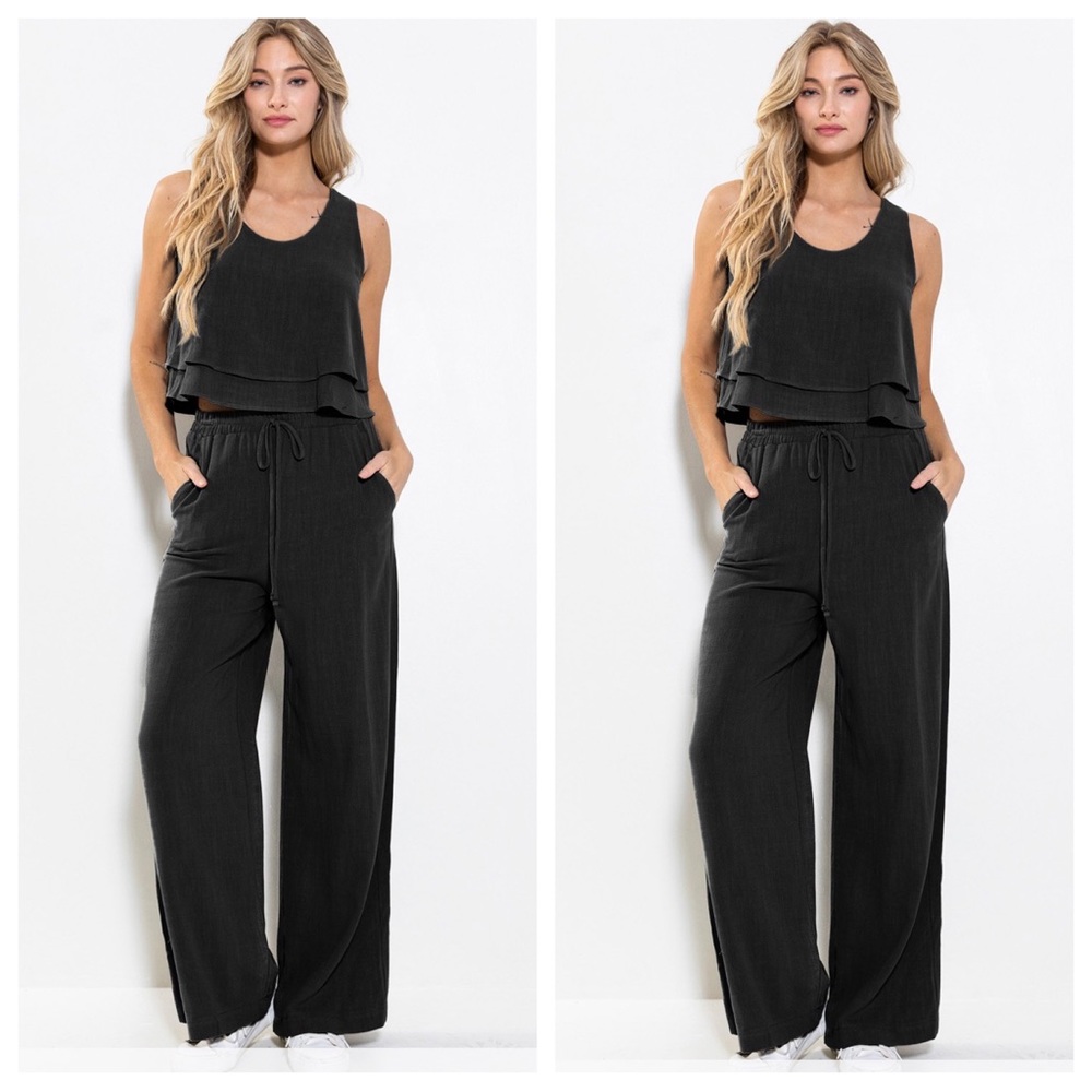 29 Linen Sleeveless Top and Pants Set - Picture 2 of 7
